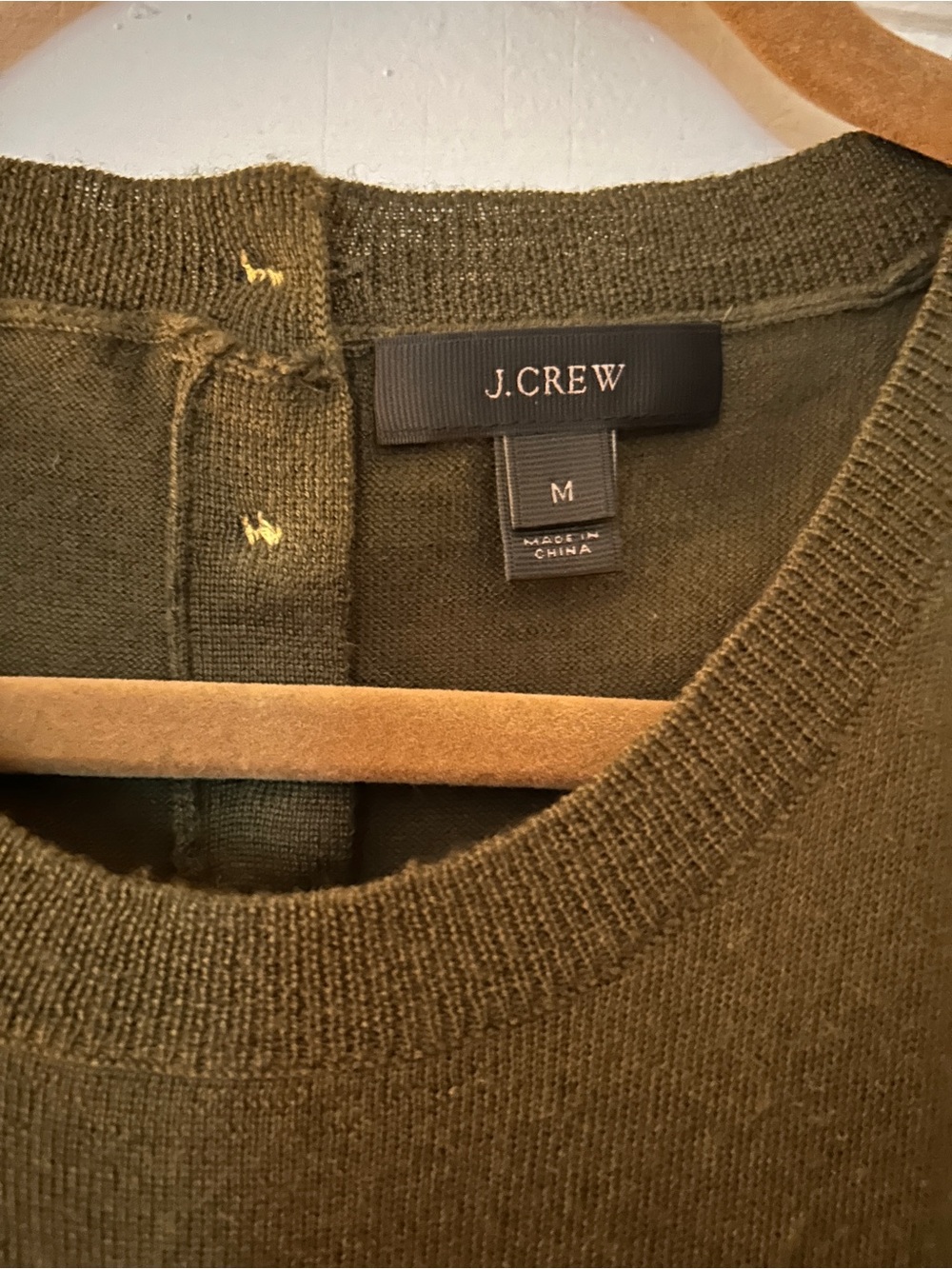 J. Crew Olive Green Crewneck Sweater